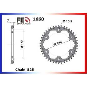 Couronne Arrière de transmission en Acier - F GS Abs - 650 - BMW 2008-2008