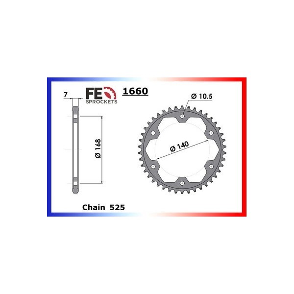 Couronne Arrière de transmission en Acier - F GS Abs - 650 - BMW  2008-2008  