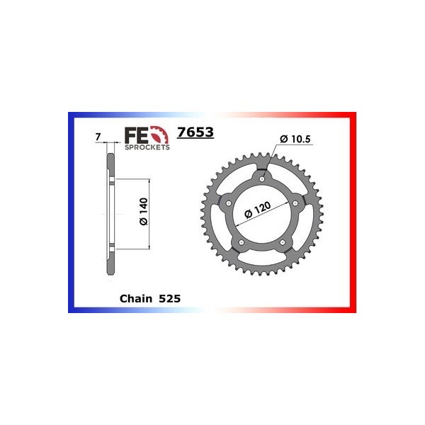 Couronne Arrière de transmission en Acier - Scrambler EFI - 865 - TRIUMPH  2011-2011  