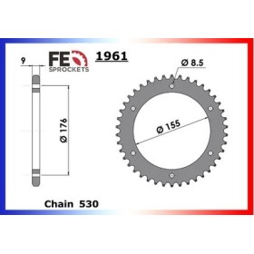 Couronne Arrière de transmission en Acier - Speed Triple efi - 955 - TRIUMPH 1999-2001