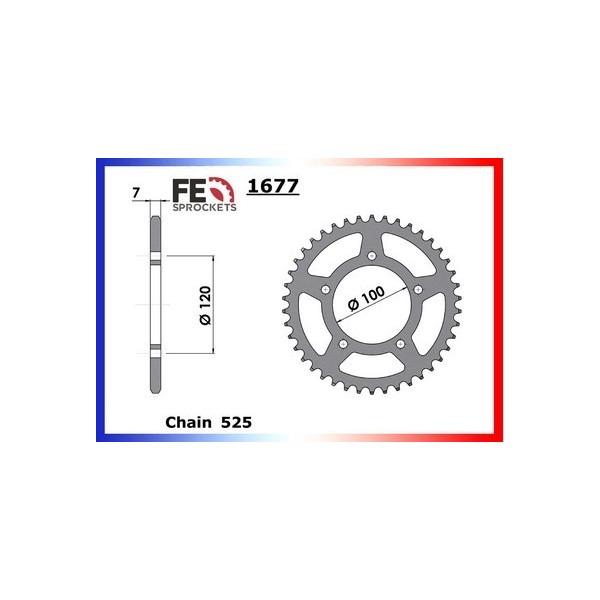 Couronne Arrière de transmission en Acier - RSV R - 1000 - APRILIA  2004-2004  