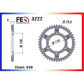Couronne Arrière de transmission en Acier - YZF-R6 - 600 - YAMAHA 2005-2005