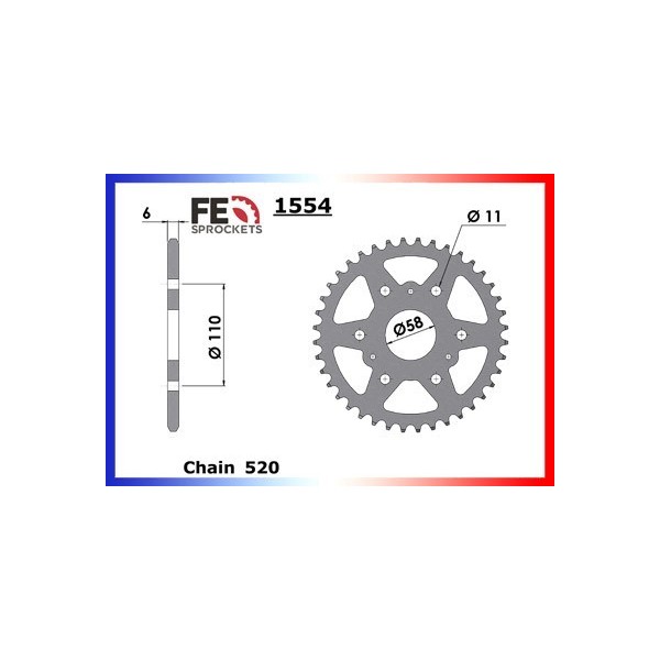 Couronne Arrière de transmission en Acier - Classic - 125 - APRILIA  2001-2001  