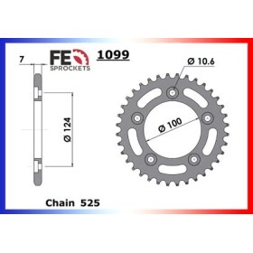 Couronne Arrière de transmission en Acier - R - 999 - DUCATI 2003-2004
