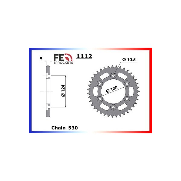 Couronne Arrière de transmission en Acier - Monster - 600 - DUCATI  1997-1997  