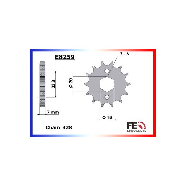 Kit chaîne Acier - CG - 125 - HONDA  1985-1988  