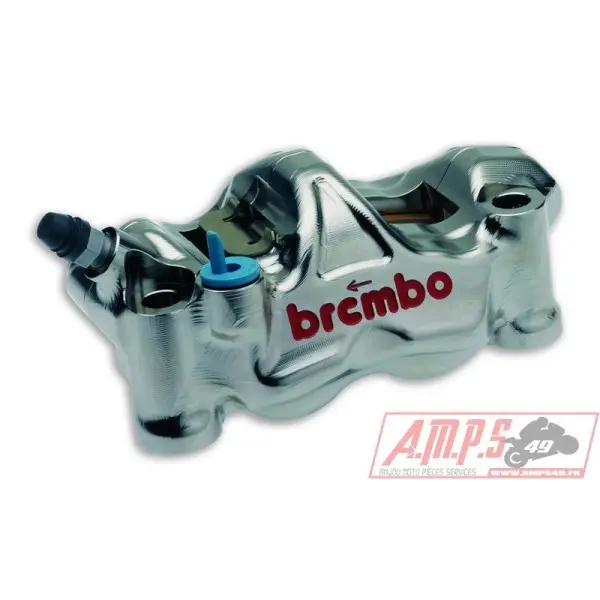 Paire étriers BREMBO UPGRADE GP4RX (usinés CNC nickelé) - 108mm (avec plaquettes)