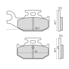 Plaquettes de frein frittées Yamaha YXR 660 Rhino 4x4
