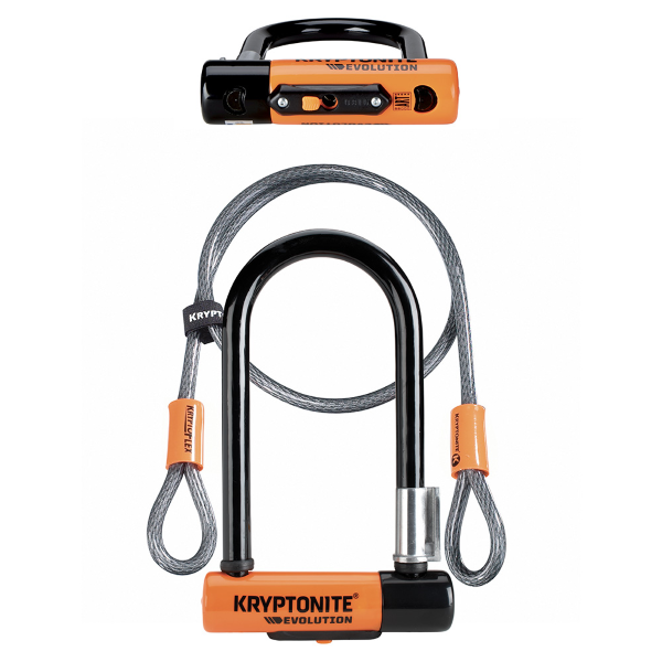 Antivol U MINI-7 AVEC CABLE - orange noir 