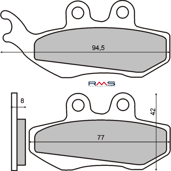 Plaquettes de Frein Organiques RMS Piaggio Hexagon Lx 125cc/Skipper St 125cc 