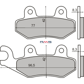 Plaquettes de freins organiques RMS Peugeot Geopolis 125cc/Satelis 125-250cc