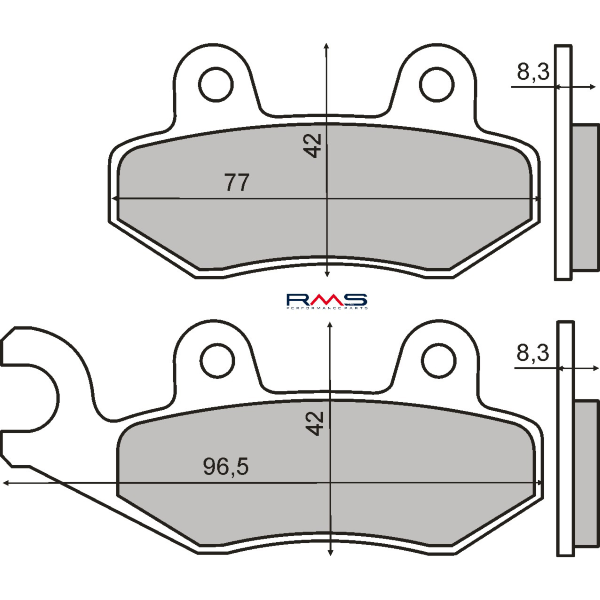 Plaquettes de freins organiques RMS Peugeot Geopolis 125cc/Satelis 125-250cc 