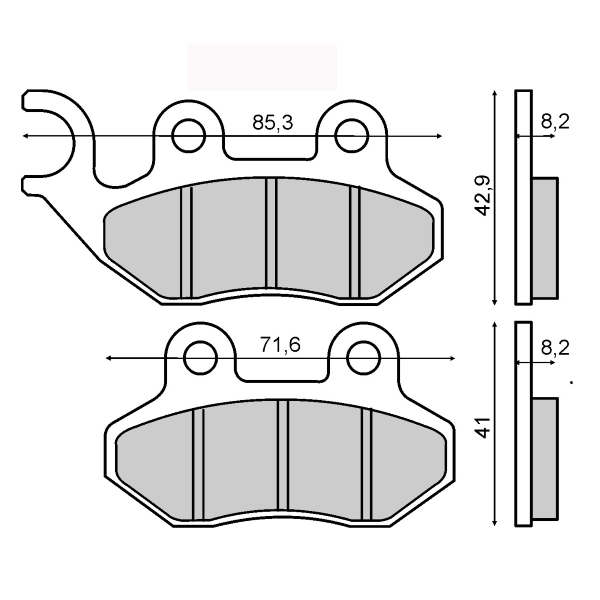 Plaquettes de freins organiques RMS Sym/Peugeot Tweet 