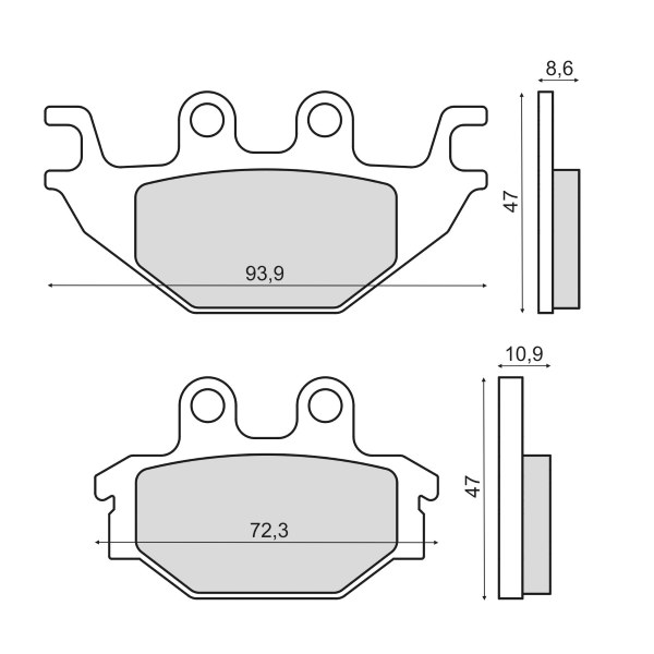 Plaquettes de Frein Organiques RMS Kymco KXR 250cc 