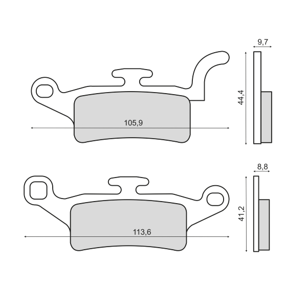 Plaquettes de Frein Organiques RMS Yamaha HW Xenter 125-150cc 