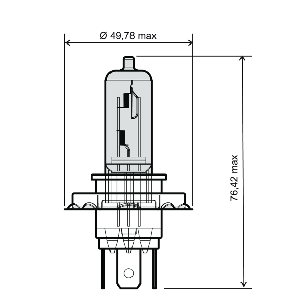 Ampoule RMS H4 12V 60/55W  - Bleu 