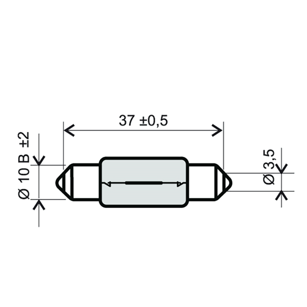 Ampoule RMS 12v 5w T11x39 - Blanche 