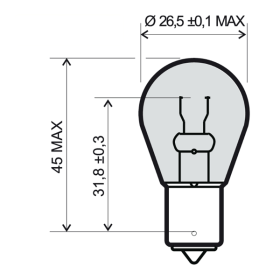 Ampoule RMS 12V 21W BA15S - Blanche