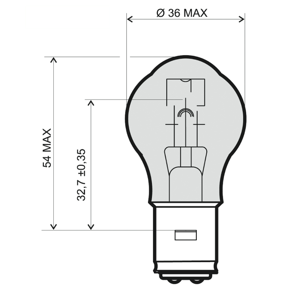 Ampoule RMS 12V 35/35W BA20D blanche - Blanche 