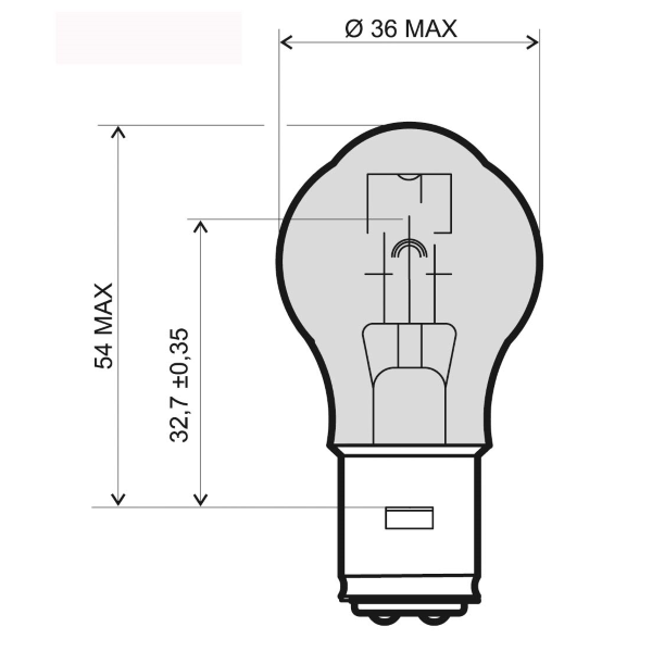 Ampoule RMS 12V 35/35W BA20D - Blanche 