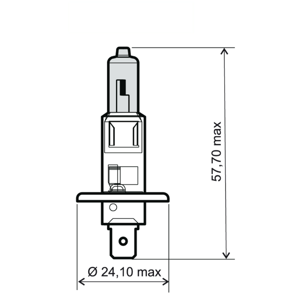 Ampoule RMS H1 12V 55W - Blanche 