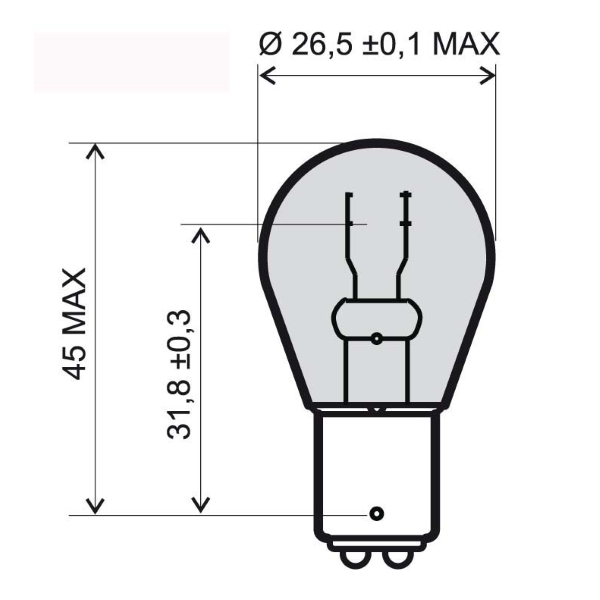 Ampoule RMS 12V 21/5W bay15d - rouge 