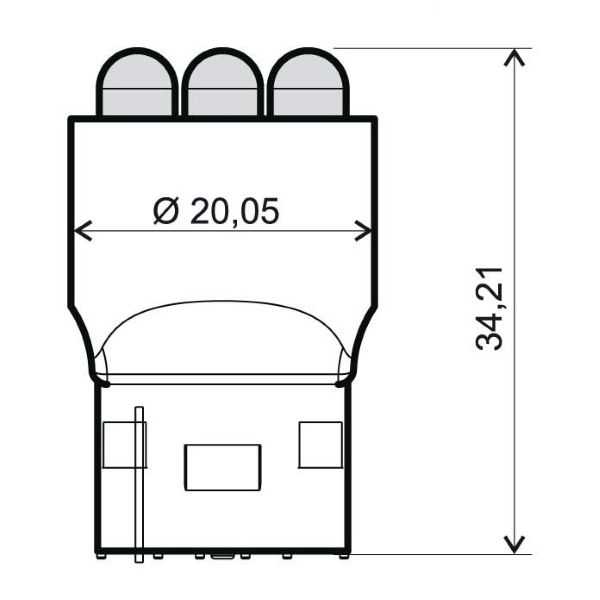 Ampoule RMS 12V T20 - orange 