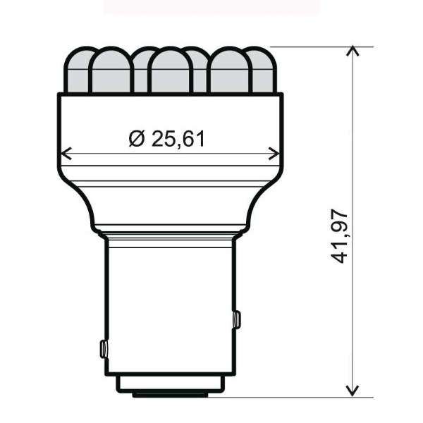 Ampoule RMS 12V BAY15D - rouge 