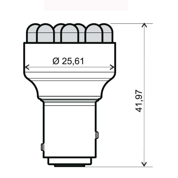 Ampoule RMS 12V BAY15D - Blanche 