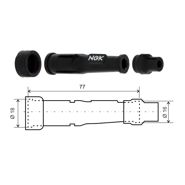 Soufflet de bougie NGK SD05F Stock 8022 