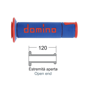 DOMINO Poignées Road-Racing bleu/rouge