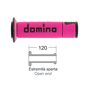 DOMINO Poignées Road-Racing rose/noir