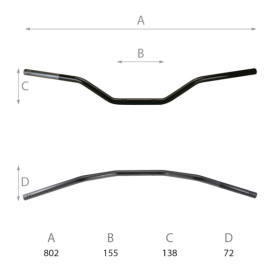 Guidon Route Domino L - 807mm