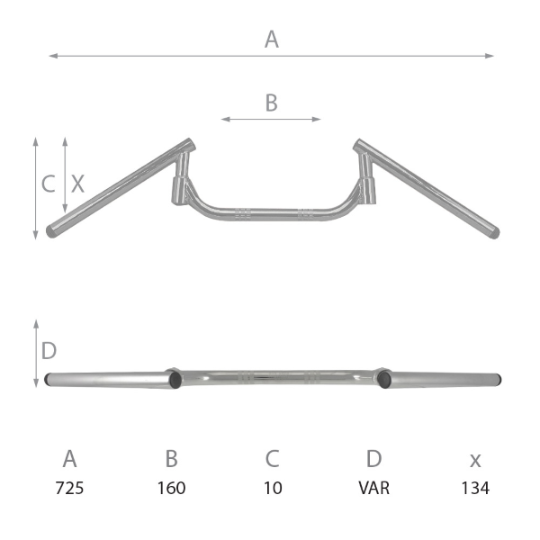 Guidon Route Domino L - 725mm 