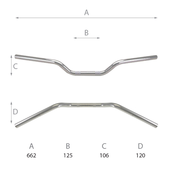 Guidon Route Domino L - 662mm 