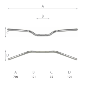 Guidon Route Domino L - 760mm