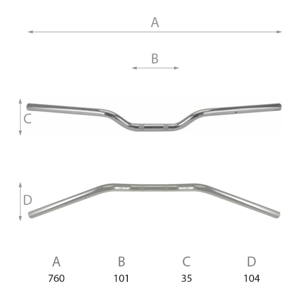 Guidon Route Domino L - 760mm 