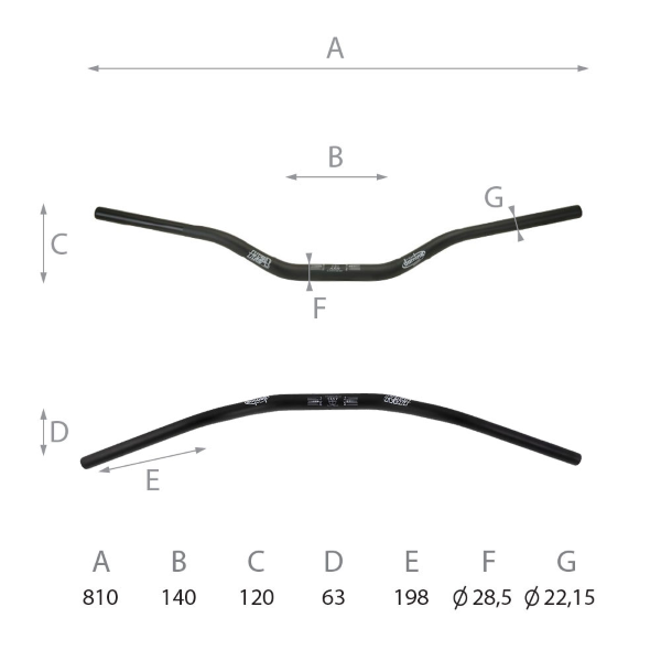 Guidon Domino Offroad L - 810mm 