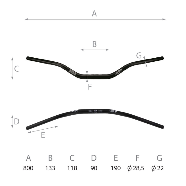 Guidon Route Domino L - 800mm 