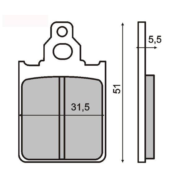 Plaquettes de Frein Organique RCLA Piaggio Quartz 50cc/Vespa Px 125cc 