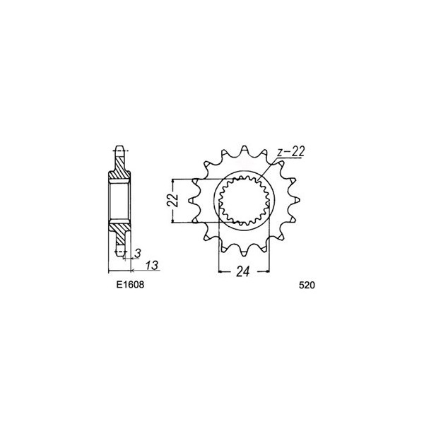 Kit chaîne Acier - Moto 6.5 Stark - 650 - APRILIA  1997-1997  