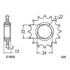 Kit chaîne Acier - Moto 6.5 Stark - 650 - APRILIA  1997-1997  