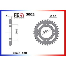 Kit chaîne Acier - RD MX - 80 - YAMAHA 1981-1984