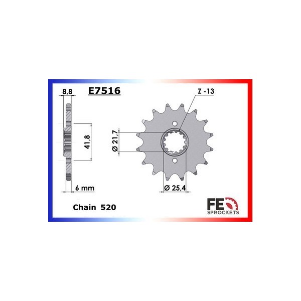 Kit chaîne Acier - KLR - 250 - KAWASAKI  1991-1997  