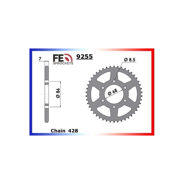 Kit chaîne Acier - BN Eliminator - 125 - KAWASAKI  1998-1999  