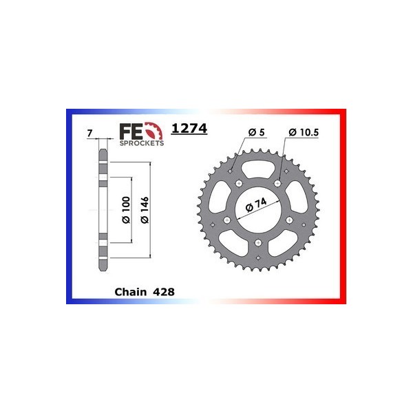 Kit chaîne Acier - VL Daystar FI - 125 - DAELIM  2014-2014  