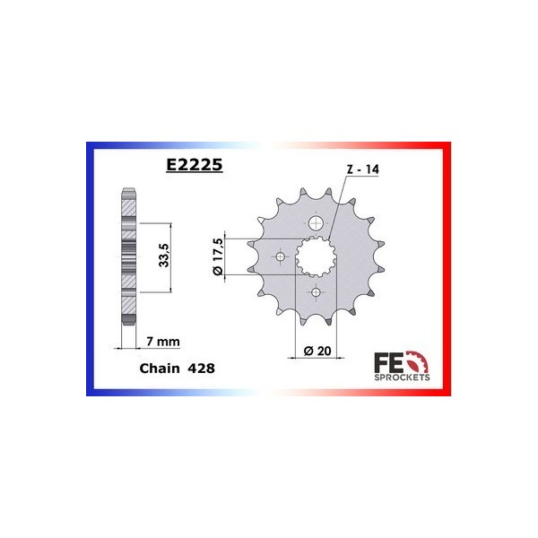 Kit chaîne Acier - RT - 125 - MZ  2006-2018  