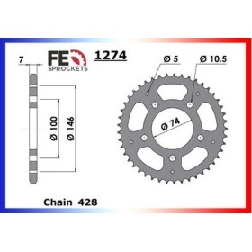 Kit chaîne Acier - VL Daystar FI - 125 - DAELIM 2015-2018