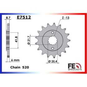 Kit chaîne Acier - ZR Zephyr - 550 - KAWASAKI 1994-1995 
