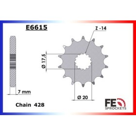 Kit chaîne Acier - ZX Trail - 125 - SACHS 1998-2003